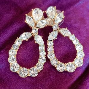 Elegant Gold and  Crystal Earrings